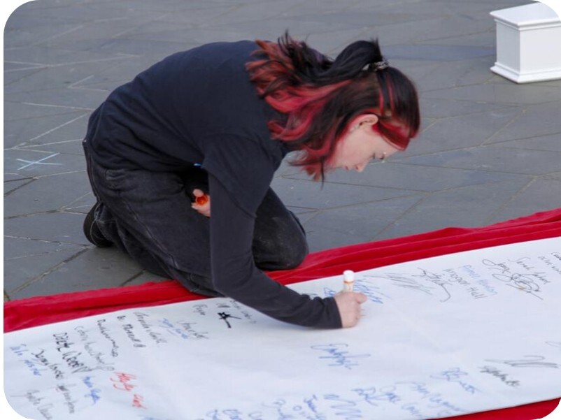 Sigining the sheet for animals